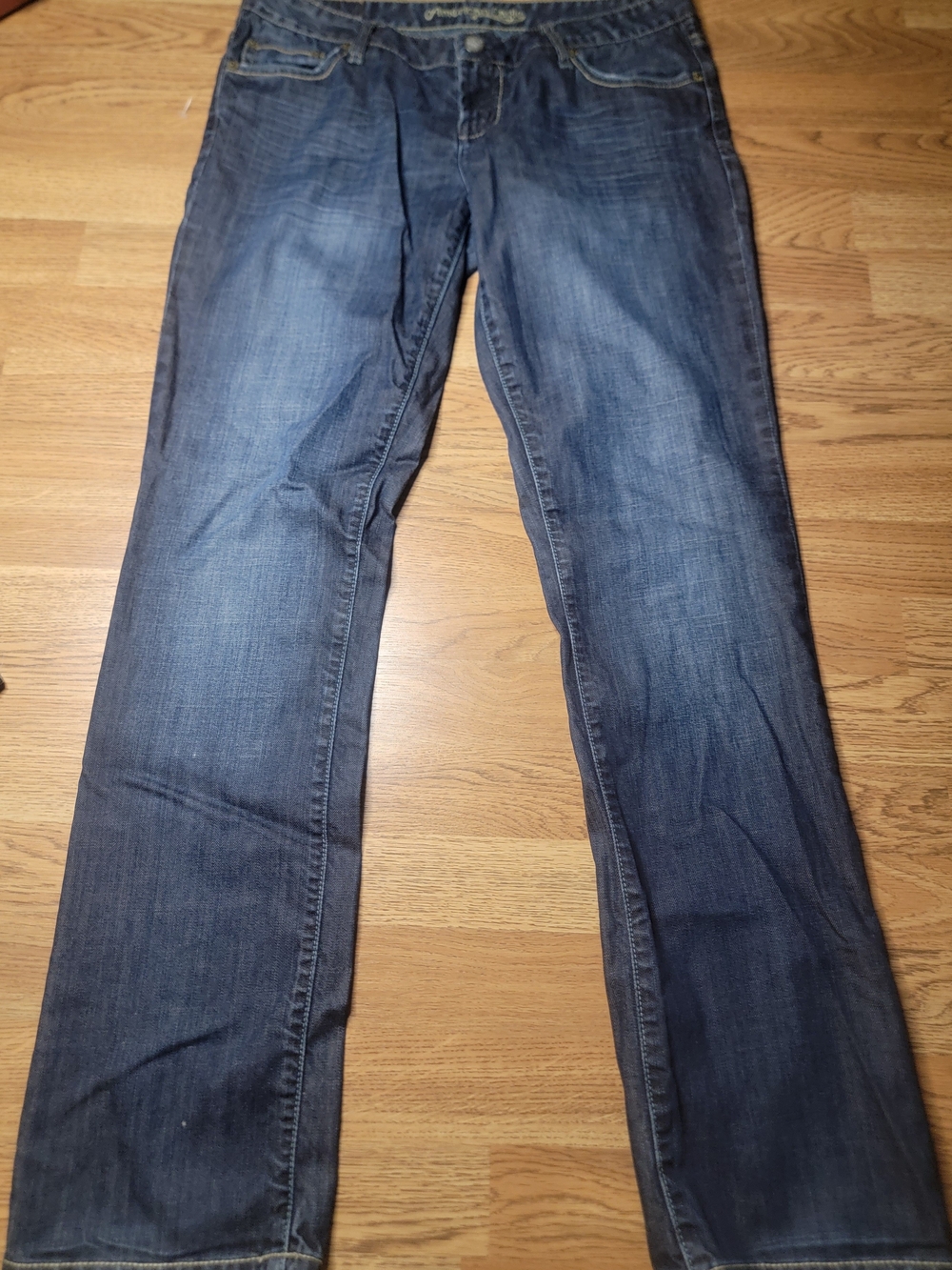 Vintage Y2K American Eagle Outfitters Women's Straight Leg Jeans - Blue
